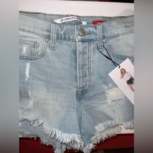 high-rise distressed shorts - size 7
